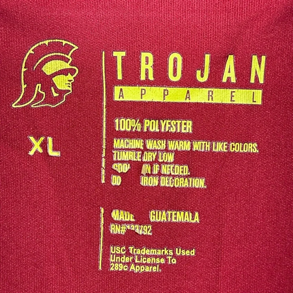 USC Trojans Polo Shirt Mens XL Red NCAA Football Trojan Apparel EUC